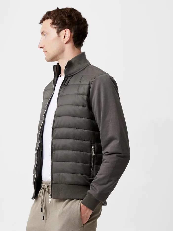 French Connection Hybrid Bomber Jacket Hunter Green Man Coats and Jackets