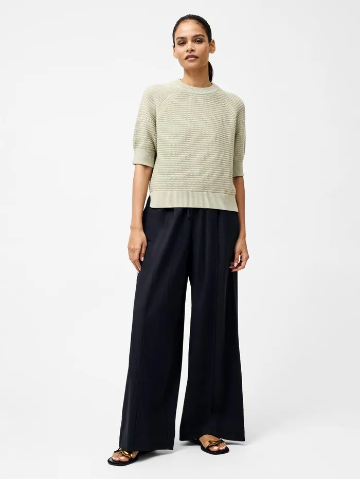 French Connection Lily Crew Neck Short Sleeve Jumper Pistachio Green Woman Jumpers and Cardigans