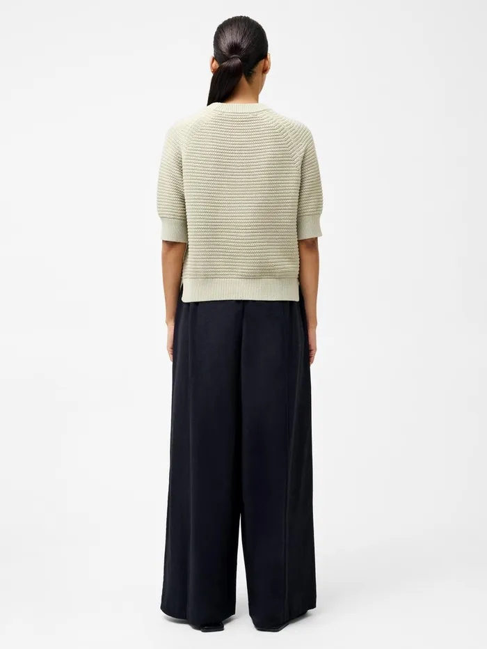 French Connection Lily Crew Neck Short Sleeve Jumper Pistachio Green Woman Jumpers and Cardigans