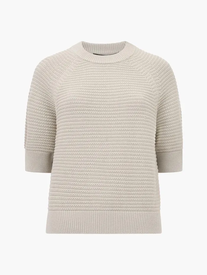 French Connection Lily Crew Neck Short Sleeve Jumper Pistachio Green Woman Jumpers and Cardigans