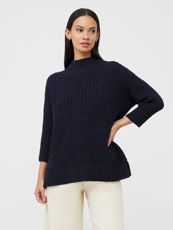 French Connection Mozart Popcorn High Neck Jumper Nocturnal Woman Jumpers and Cardigans