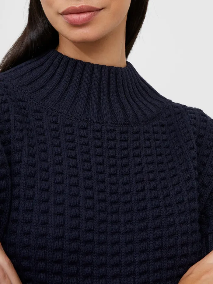 French Connection Mozart Popcorn High Neck Jumper Nocturnal Woman Jumpers and Cardigans
