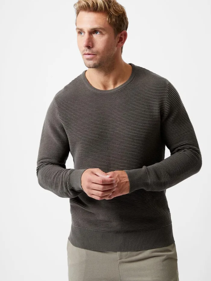 French Connection Ottoman Jumper Khaki Man Knitwear