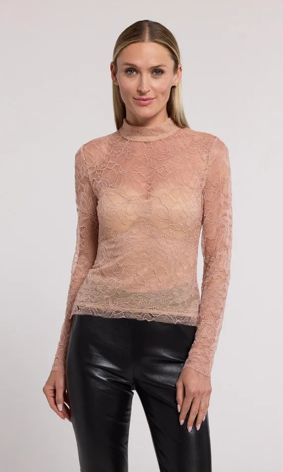 Generation Love Clothing Marielle Lace Top Blush Women Tops