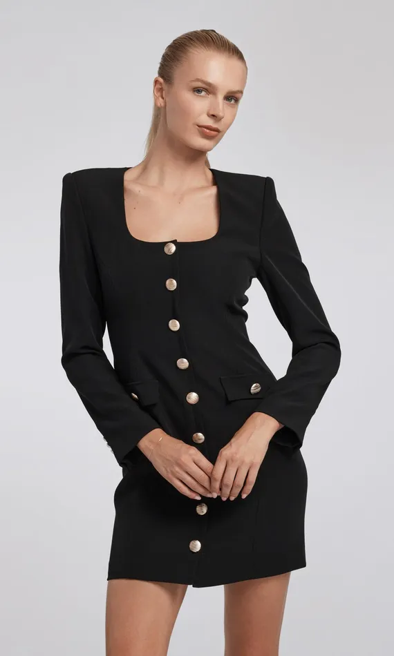 Generation Love Clothing Mellie Crepe Dress Black Women Dresses