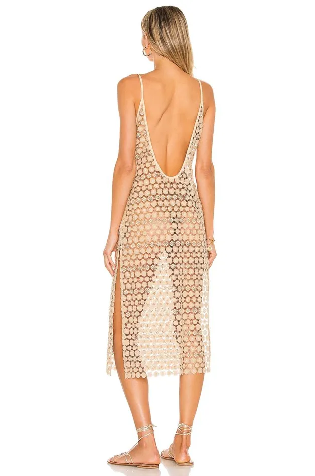 Genesis Midi Dress Sandstone Women Lovers and Friends Swimsuits and CoverUps