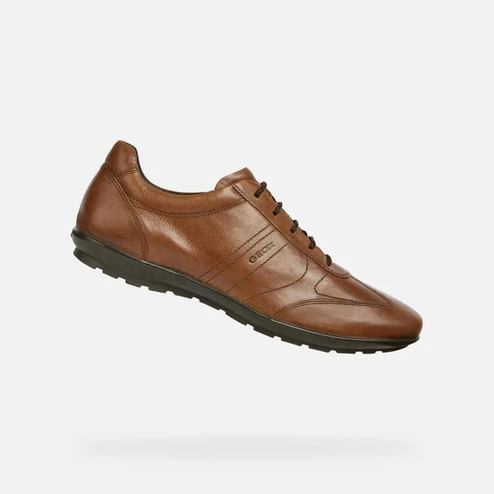 Geox Casual Shoes SYMBOL Men039s Browncotto Leather Shoes Geox Brown Cotto 8211 Man