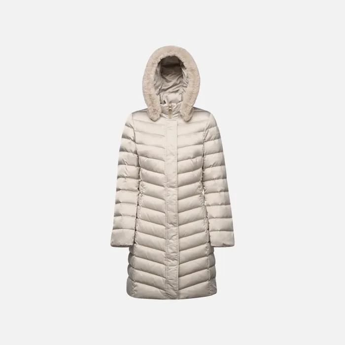 Geox Down Jackets BETTANIE WOMAN String Fulllength Quilted Coat String 8211 Woman