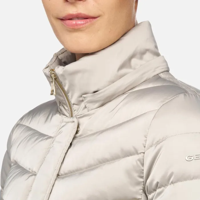 Geox Down Jackets BETTANIE WOMAN String Fulllength Quilted Coat String 8211 Woman
