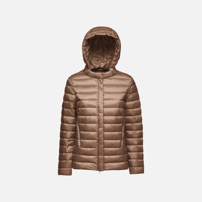Geox Down Jackets JAYSEN WOMAN Partridge Short Down Jacket Partridge 8211 Woman