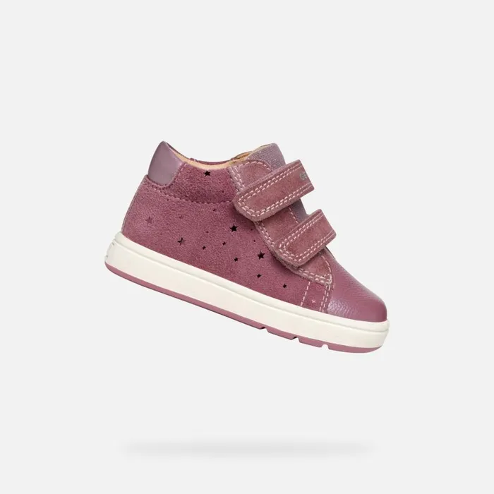 Geox First Steps BIGLIA BABY GIRL Dark Pink Sneakers With Straps Dark Pink 8211 Kids