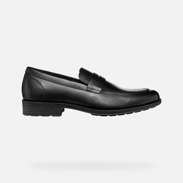 Geox Formal Shoes WALK PLEASURE F MAN Black Leather Loafers Black 8211 Man