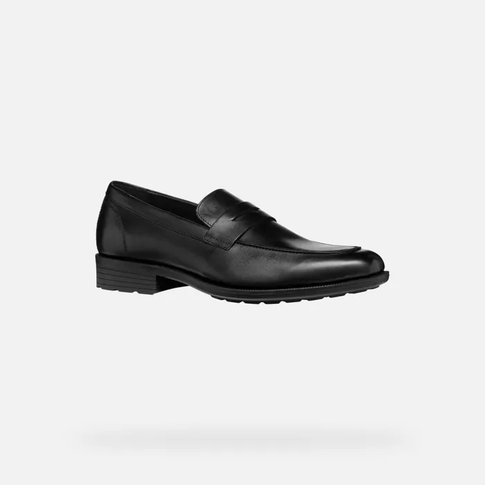 Geox Formal Shoes WALK PLEASURE F MAN Black Leather Loafers Black 8211 Man