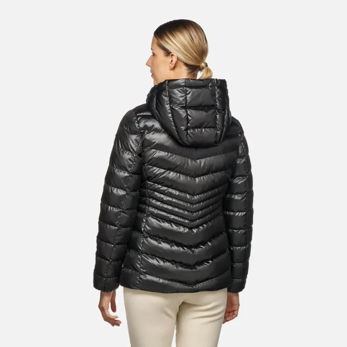 Geox Jackets ZOSMA WOMAN Black Quilted Jacket Black 8211 Woman