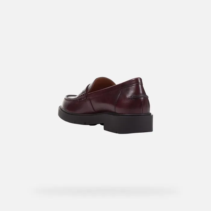 Geox Loafers SPHERICA EC1 Women039s Burgundy Leather Loafers Geox Dark Burgundy 8211 Woman