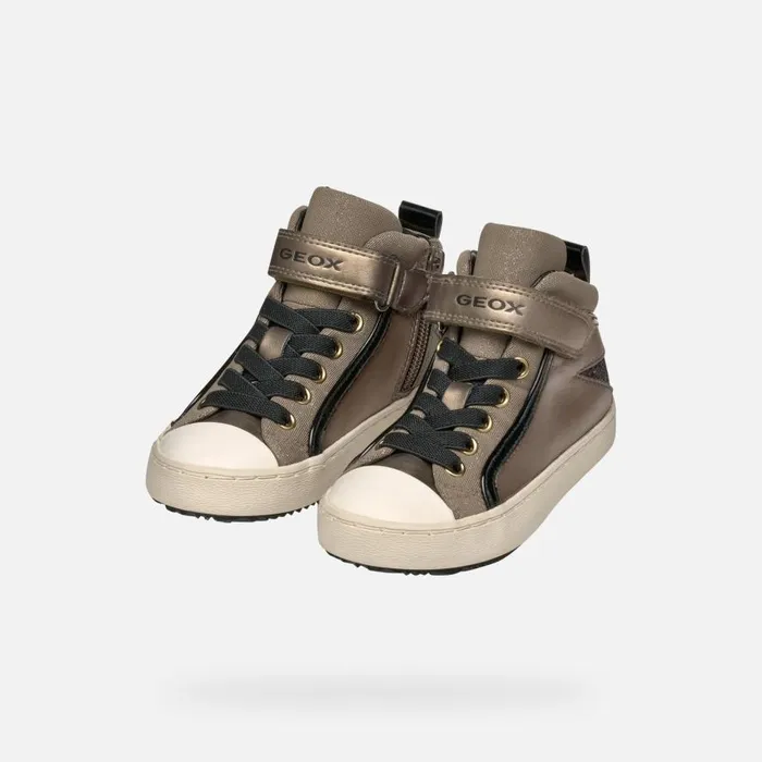 Geox Sneakers KALISPERA GIRL Dark BeigeBlack High Top Sneakers Dark Beigeblack 8211 Kids