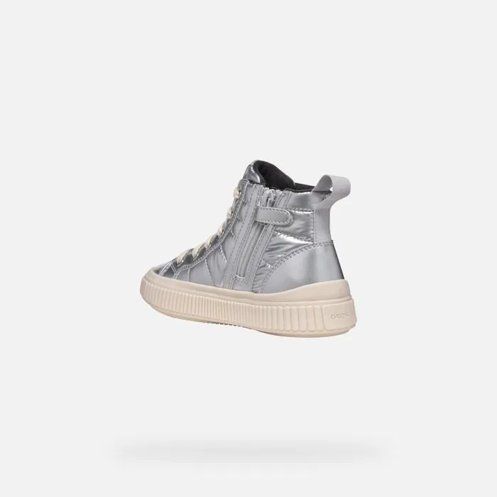 Geox Sneakers LAQUINNY GIRL Silver High Top Sneakers Silver 8211 Kids
