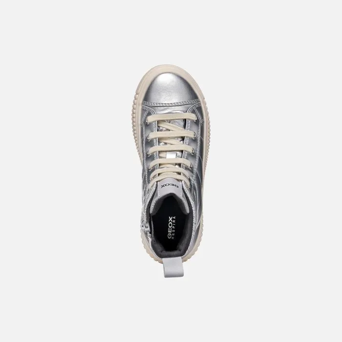 Geox Sneakers LAQUINNY GIRL Silver High Top Sneakers Silver 8211 Kids