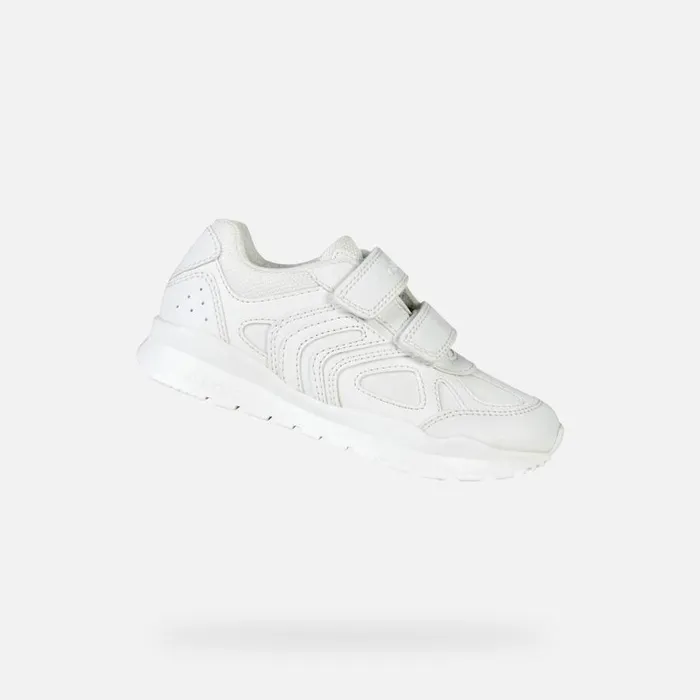 Geox Sneakers PAVEL Kids039s White Sneakers With Straps UNIFORM White 8211 Kids
