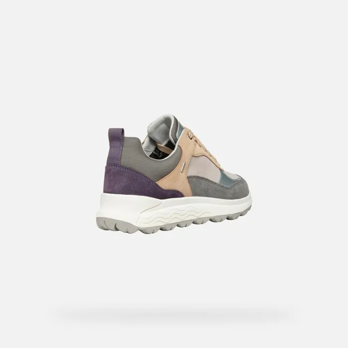 Geox Sneakers SPHERICA 4X4 ABX WOMAN Dark GreyDark Purple Waterproof Trainers Dark Greydark Purple 8211 Woman