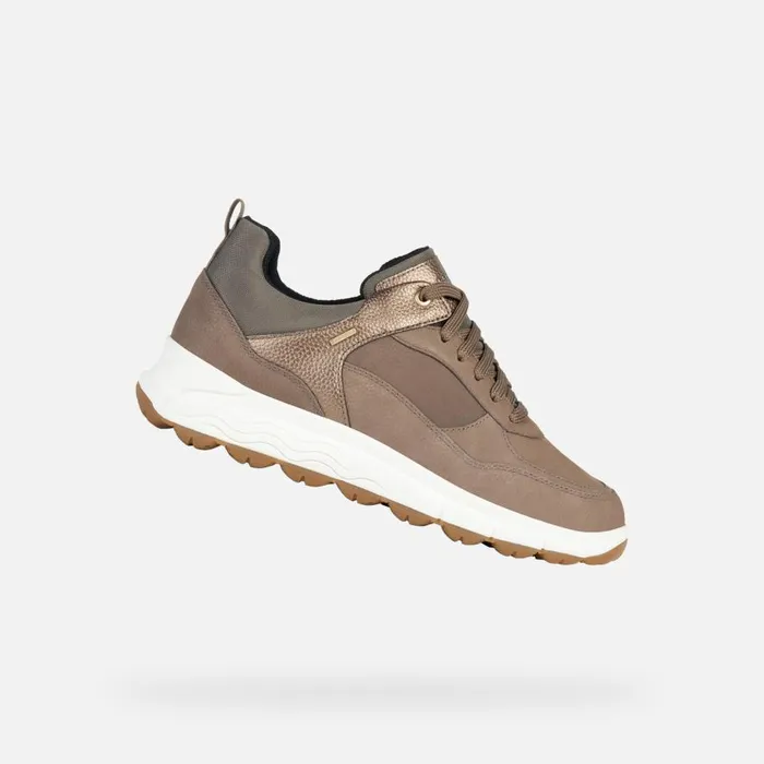 Geox Sneakers SPHERICA 4X4 B ABX Waterproof Shoes Taupe Woman Geox Dark Taupelead 8211 Woman