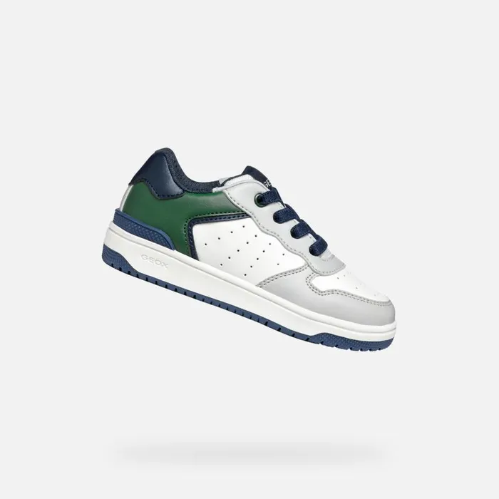 Geox Sneakers WASHIBA JUNIOR Light GreyDark Green Low Top Sneakers Light Greydark Green 8211 Kids