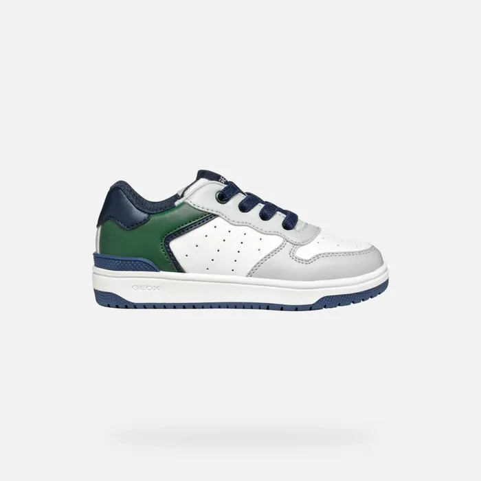 Geox Sneakers WASHIBA JUNIOR Light GreyDark Green Low Top Sneakers Light Greydark Green 8211 Kids