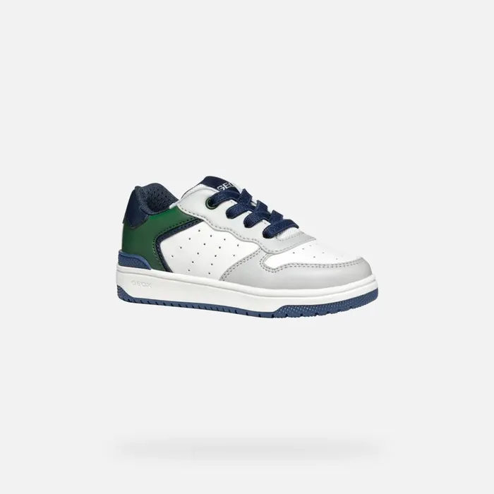 Geox Sneakers WASHIBA JUNIOR Light GreyDark Green Low Top Sneakers Light Greydark Green 8211 Kids