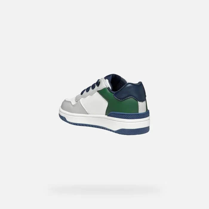 Geox Sneakers WASHIBA JUNIOR Light GreyDark Green Low Top Sneakers Light Greydark Green 8211 Kids