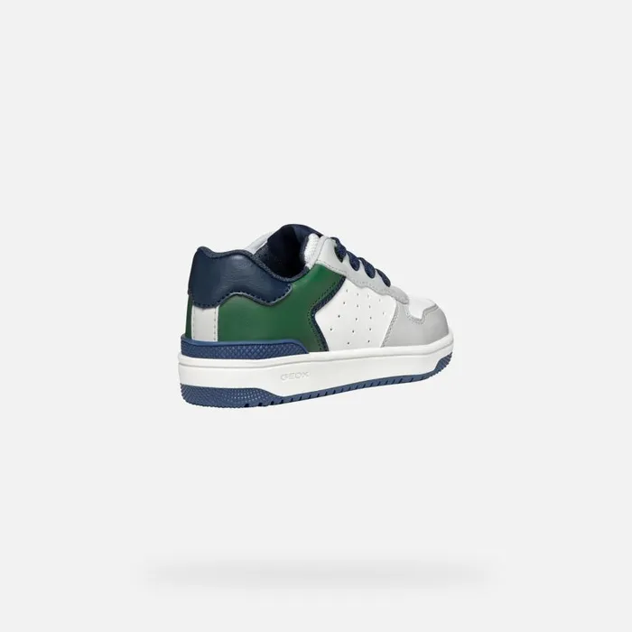 Geox Sneakers WASHIBA JUNIOR Light GreyDark Green Low Top Sneakers Light Greydark Green 8211 Kids