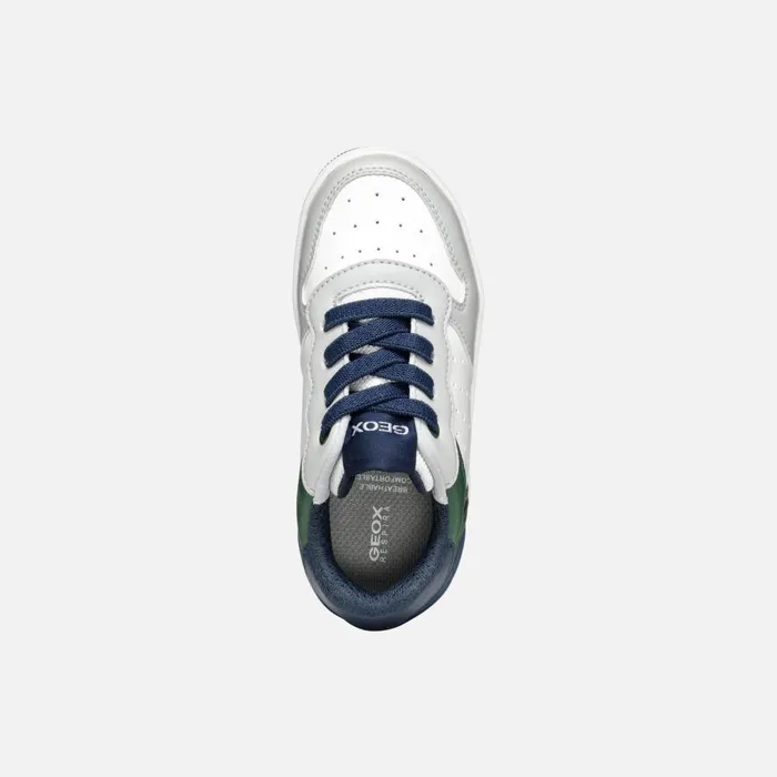 Geox Sneakers WASHIBA JUNIOR Light GreyDark Green Low Top Sneakers Light Greydark Green 8211 Kids