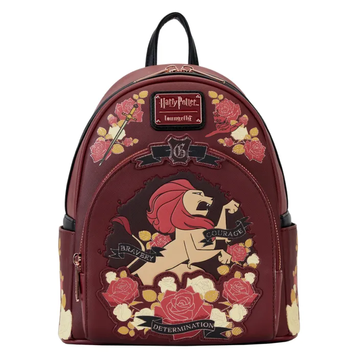 Harry Potter Gryffindor House Floral Tattoo Mini Backpack Unisex Loungefly Backpacks