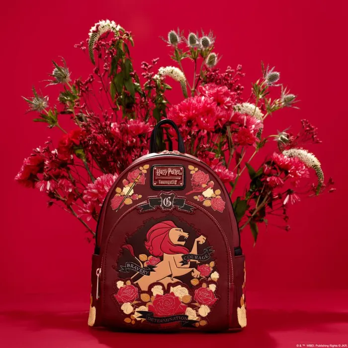 Harry Potter Gryffindor House Floral Tattoo Mini Backpack Unisex Loungefly Backpacks Harry Potter Gryffindor House Floral Tattoo Mini Backpack Unisex Loungefly Backpacks