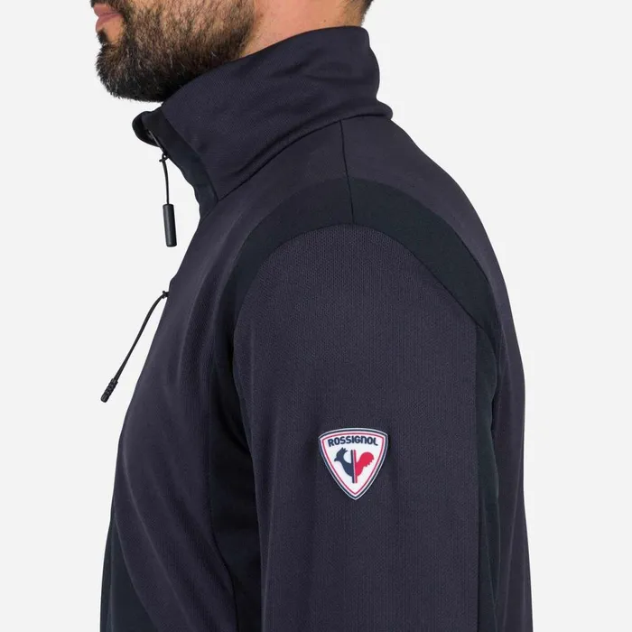 Herren Sweatshirts Und Pullover Rossignol Herrenfleecejacke Mit Durchgehendem Reiverschluss Diretta Black200