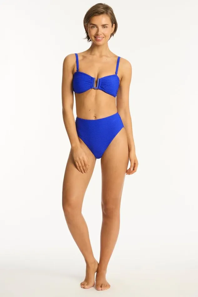 Honeycomb U Bar Bandeau Honeycomb Cobalt Women Sea Level Tops