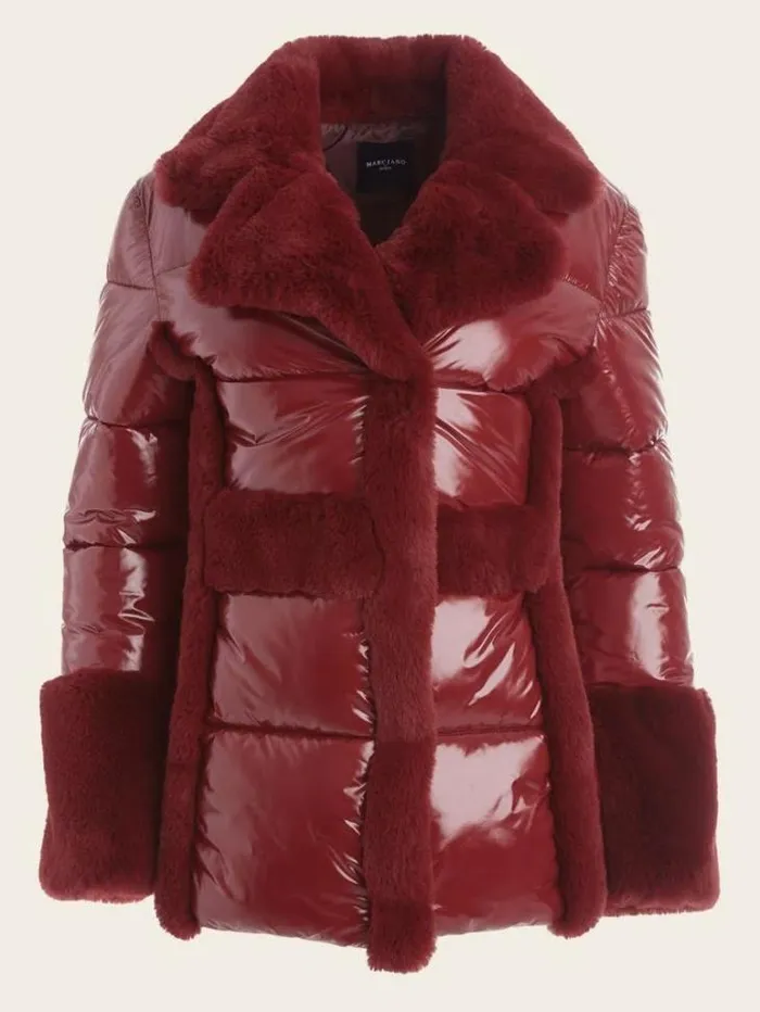 Jackets Women Marciano Bessie Puffer Coat Dark Jam Red