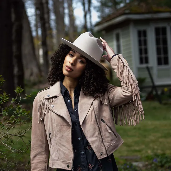 Jackets Women Stetson Premium Suede Moto Jacket Tan