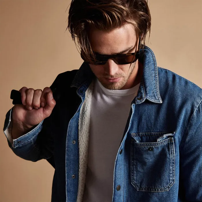 James Perse JacketsOuterwear Denim Sherpa Jacket Indigo 8211 Men