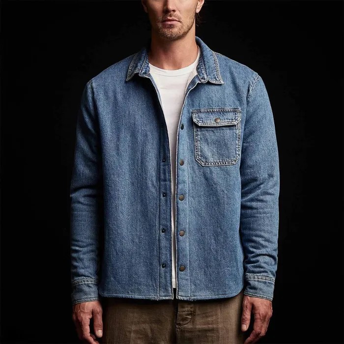 James Perse JacketsOuterwear Denim Sherpa Jacket Indigo 8211 Men