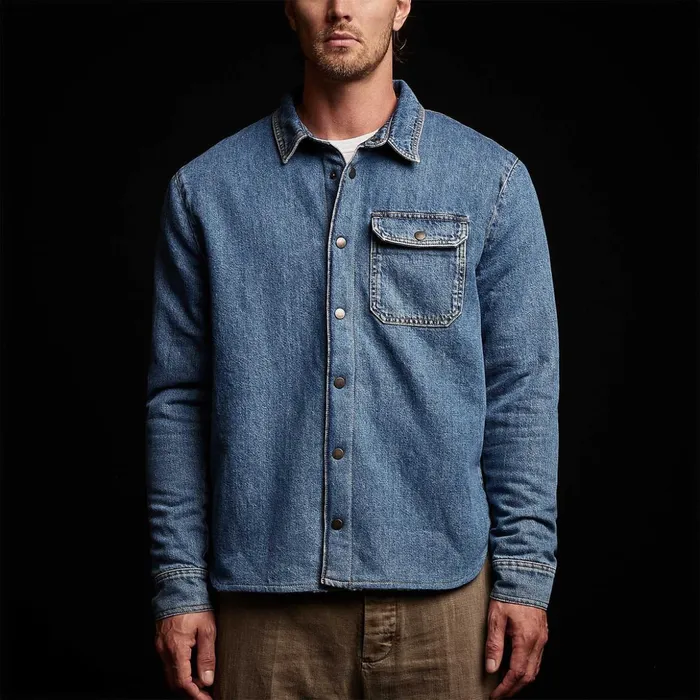 James Perse JacketsOuterwear Denim Sherpa Jacket Indigo 8211 Men