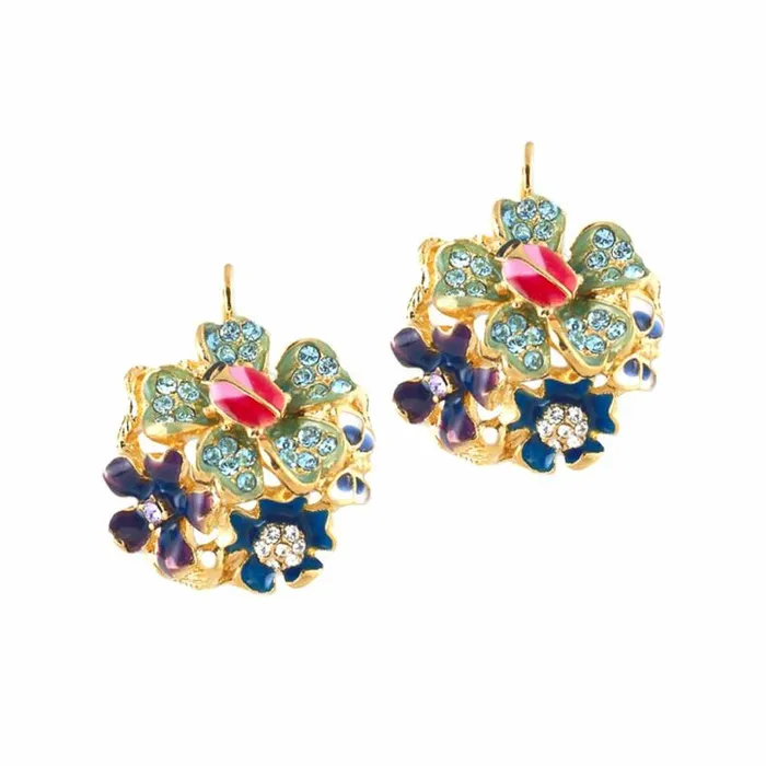 Kenneth Jay Lane Light Color Gem Earrings Women Cool Multi Pastel Flower Eurowire Earrings Kenneth Jay Lane Light Color Gem Earrings Women Cool Multi Pastel Flower Eurowire Earrings