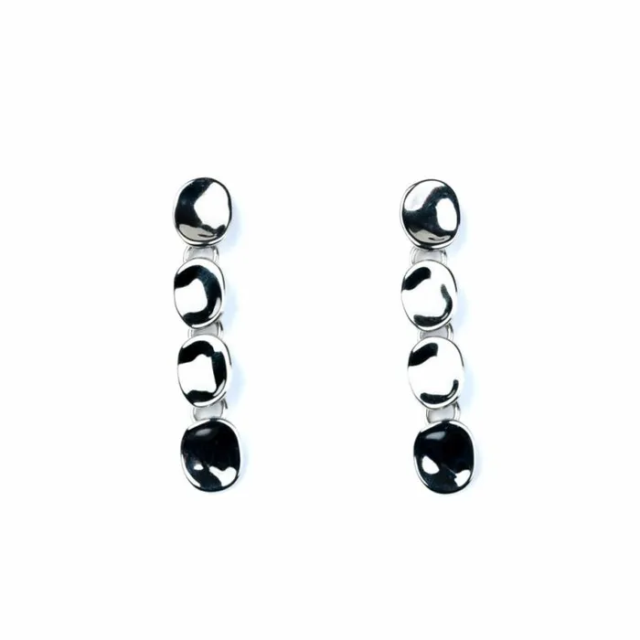 Kenneth Jay Lane Metallic Finish Earrings Women Silver Disc Drop Pierced Earrings