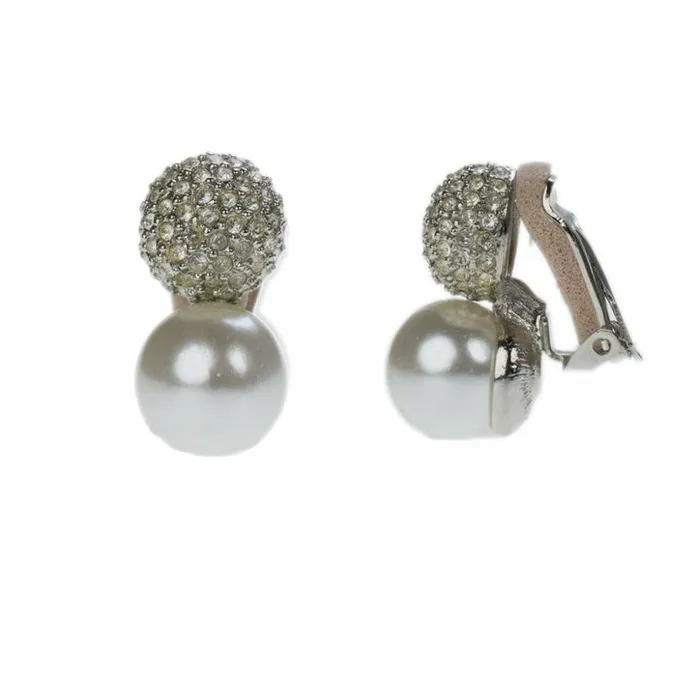 Kenneth Jay Lane Pearl Earrings Women Barbara Bush Rhinestone And Pearl Earrings