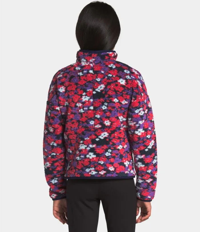 Kids Campshire Cardigan Paradise Pink Wildflower Print The North Face Fleece