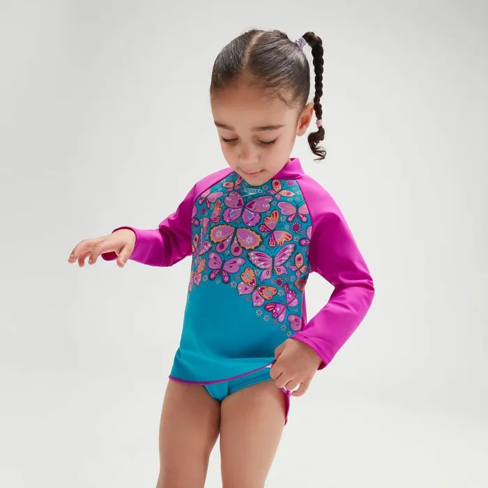 Kids Girl039s Rash Vests Speedo Infant Girls039 Digital Long Sleeve Rash Top BluePurple