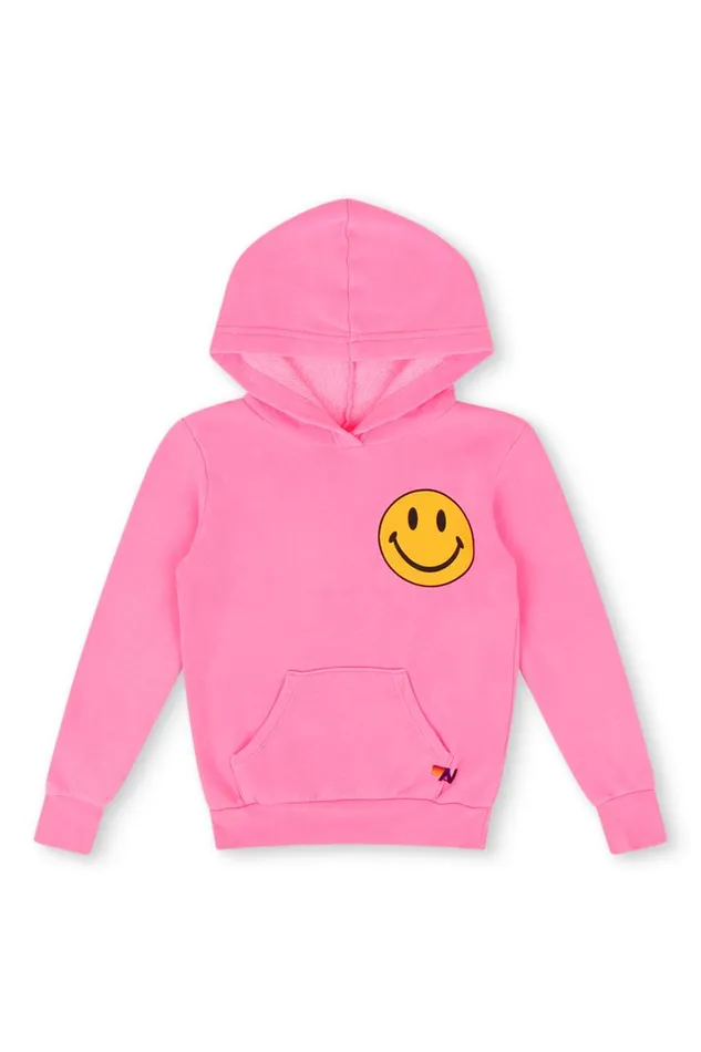 Kids Hoodies Aviator Nation Smiley 2 Pullover Hoodie 8211 Neon Pink