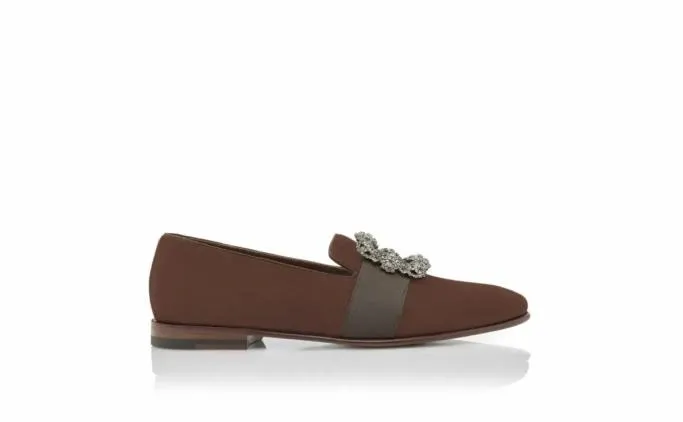 Loafers Men Manolo Blahnik CARLTONBrown Suede Jewel Buckle Loafers Loafers Men Manolo Blahnik CARLTONBrown Suede Jewel Buckle Loafers