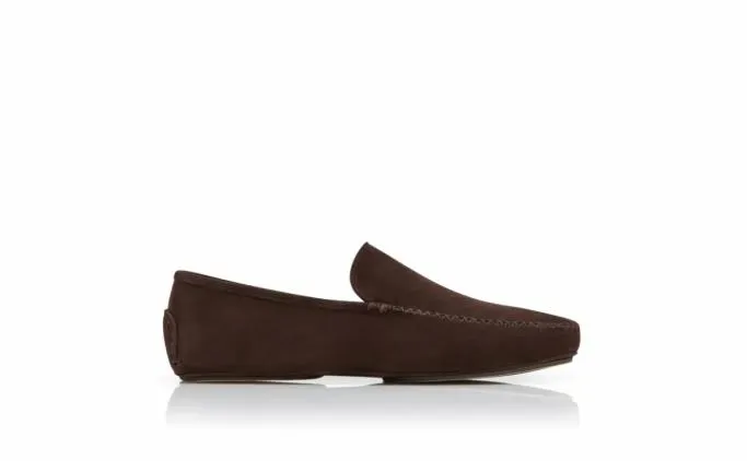 Loafers Men Manolo Blahnik DIGBYDark Brown Suede Driving Shoes Loafers Men Manolo Blahnik DIGBYDark Brown Suede Driving Shoes