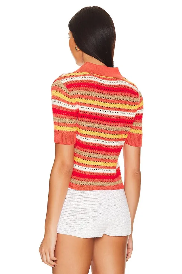 Lucia Polo Top Summer Red Women Lovers and Friends Tops