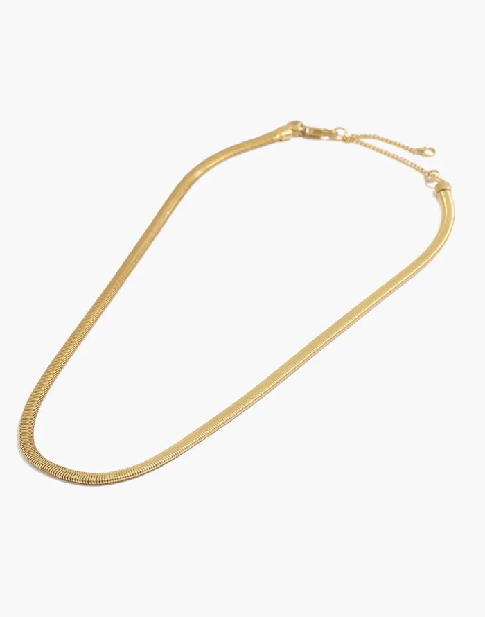 Madewell Herringbone Chain Necklace Vintage Gold Women Jewelry